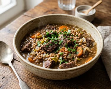 Kärntner Hadntopf mit Rindfleisch | Deftiger Buchweizen-Eintopf