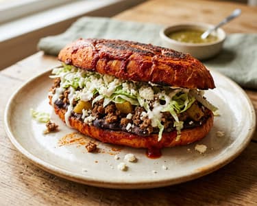 Mexikanischer Beef Pambazo | Knuspriges Streetfood-Sandwich