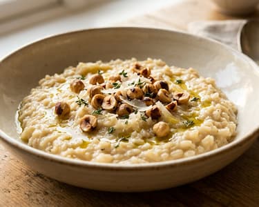Creamy Parsnip Risotto with Hazelnuts | Velvety & Nutty