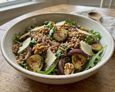 Toskanischer Farro-Salat | Mit Backrohr-Kohlsprossen