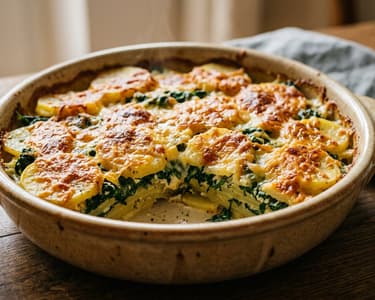 Tyrolean Potato and Spinach Casserole | Savoury with Mountain Cheese