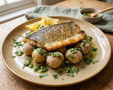Pan-Fried Sea Bass with Mojo Verde | Crispy & Spicy