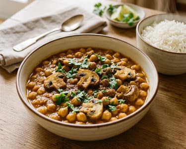 Chana Khumb Masala | Kichererbsen-Champignon-Curry