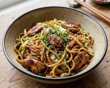 Japanese Yakisoba with Chicken | Street Food Classic