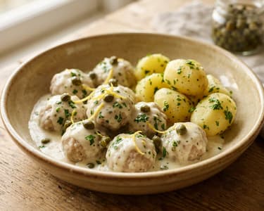 Altwiener Faschierte Knöderl in feiner Kapernsauce