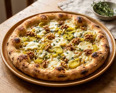Pizza Bianca with Leek & Gorgonzola | Crispy