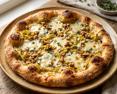 Pizza Bianca with Leek & Gorgonzola | From the Oven