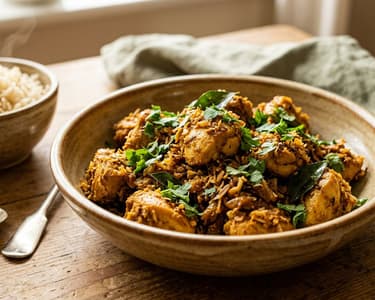 Indisches Hendl Sukka | Würzige Kokos-Pfanne in 25 Min