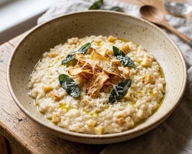 Creamy Parsnip Risotto | With Crispy Sage