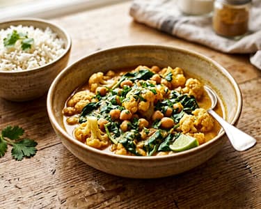 Indisches Karfiol-Kichererbsen-Curry | Cremig & Vegan