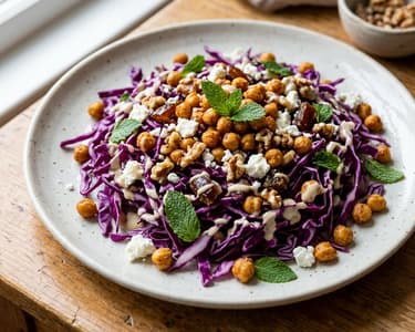 Middle Eastern Red Cabbage Salad with Feta | Crunchy & Flavorful