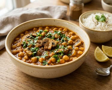 Khumb Chana Masala | Indian Chickpea & Mushroom Curry