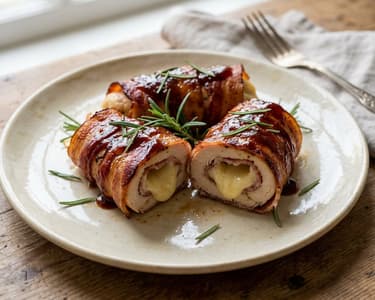 Grilled BBQ Chicken Rolls | Stuffed with Mountain Cheese Wrapped in Bacon