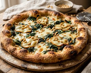 Pizza Bianca with Swiss Chard & Scamorza | Oven-Baked