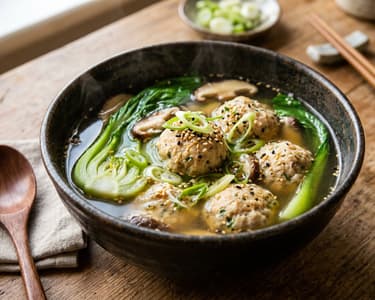 Japanese Tsukune Soup | Warming & Aromatic