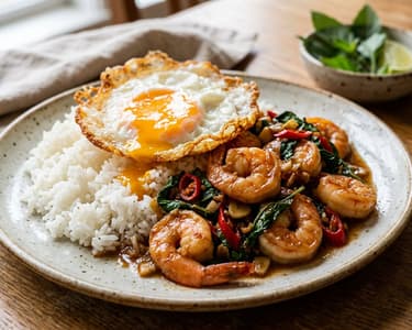 Pad Kra Pao Goong | Wok Prawns with Basil