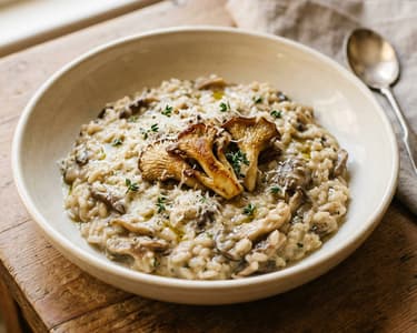Cremiges Austernpilz-Risotto mit Thymian & Parmesan