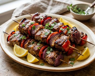 Griechisches Kontosouvli | Saftiger Spießbraten