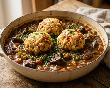 Tiroler Kaspressknödel-Rindfleischtopf