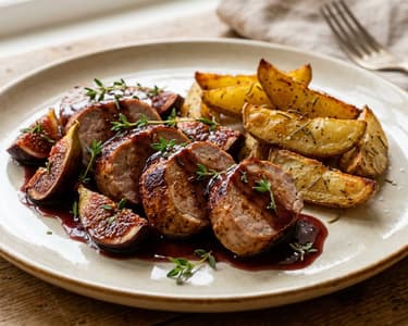Griechisches Schweinefilet mit Feigen in Rotweinsauce