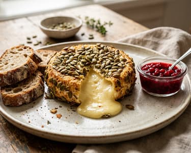 Gebackener Camembert | Knusprig mit Kürbiskernen