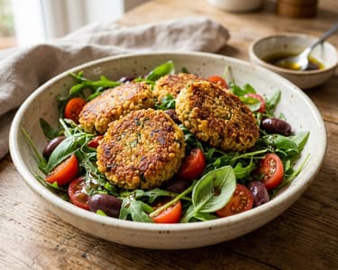Italienischer Bulgur-Laibchen-Salat | Knusprig & Mediterran