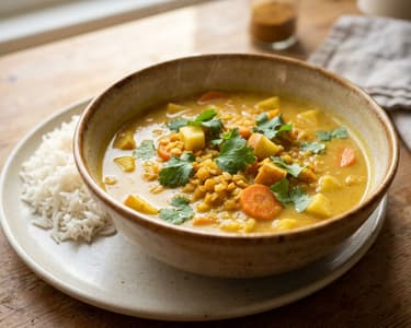 Indisches Mulligatawny-Linsen-Curry | Fruchtig & Würzig