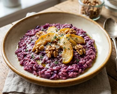 Rotkraut-Risotto | Cremig mit Apfel & Walnüssen