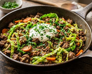 Würzige Kohl-Hackfleisch-Pfanne | Deftige Hausmannskost