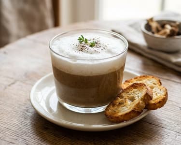 Französischer Waldpilz-Cappuccino | Samtig mit Milchschaum