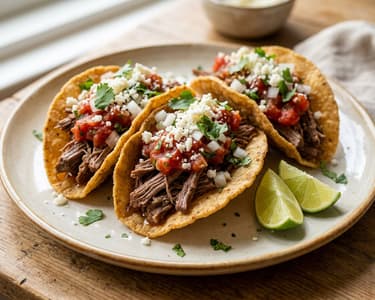 Knusprige mexikanische Chalupas Poblanas mit Rindfleisch