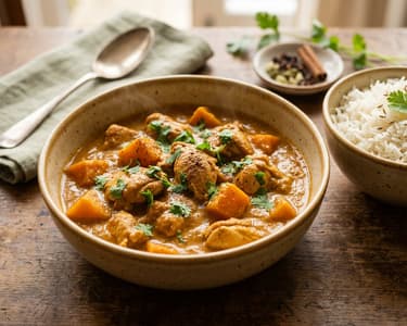 Indisches Kürbis-Hendl-Curry