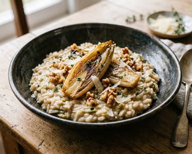 Cremiges Chicorée-Risotto | Feinherb & nussig