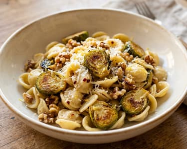 Orecchiette with Roasted Brussels Sprouts | Delicate & Nutty