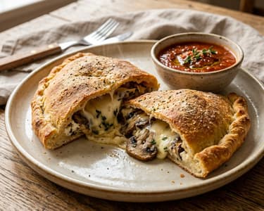 Italienische Calzone mit Champignons & Ricotta | Knusprig