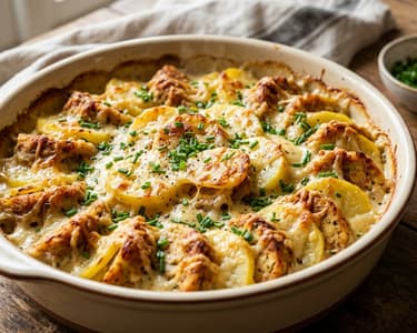 Potato and Kaspressknödel Casserole | Oven-Baked with Mountain Cheese