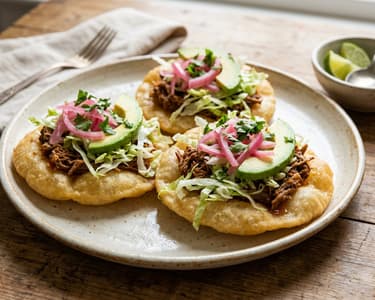Mexikanische Salbutes mit Rindfleisch | Streetfood-Hit
