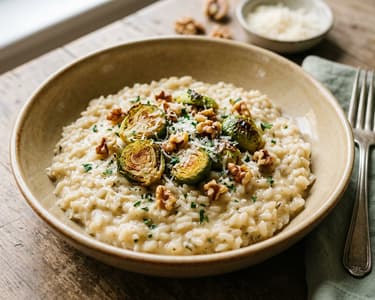 Kohlsprossen-Risotto aus dem Backrohr | Fein & cremig