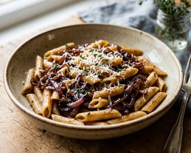 Pasta alle Cipolle | Penne with Caramelised Red Onions