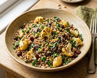 Sizilianischer Farro-Salat | Mit Karfiol & Sardellen