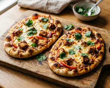Schnelle Chicken-Tikka-Naan-Pizza