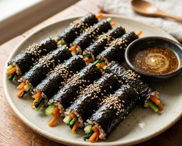 Mayak Gimbap – Koreanische Reisrollen mit Dip