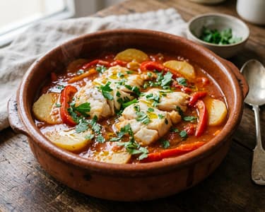 Gallineta a la cazuela | Spanischer Rotbarsch-Eintopf mit Erdäpfeln