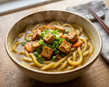 Japanische Tofu Curry Udon | Cremig & Wärmend
