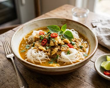 Khanom Jeen Nam Ya Pla | Thailändisches Fischcurry mit Reisnudeln