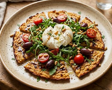 Mediterraner Socca-Salat | Mit cremiger Burrata & Rucola