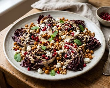 Warmer orientalischer Radicchio-Salat mit Feta & Kichererbsen