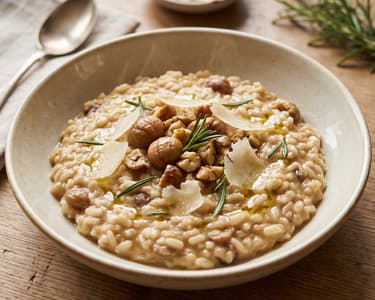 Cremiges Maroni-Risotto mit Rosmarin | Risotto alle Castagne