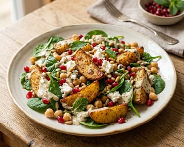 Orientalischer Ofen-Erdäpfelsalat mit Feta | Würzig & Knusprig