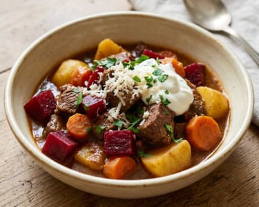 Burgenländischer Rote-Rüben-Rindertopf | Wärmend & Deftig